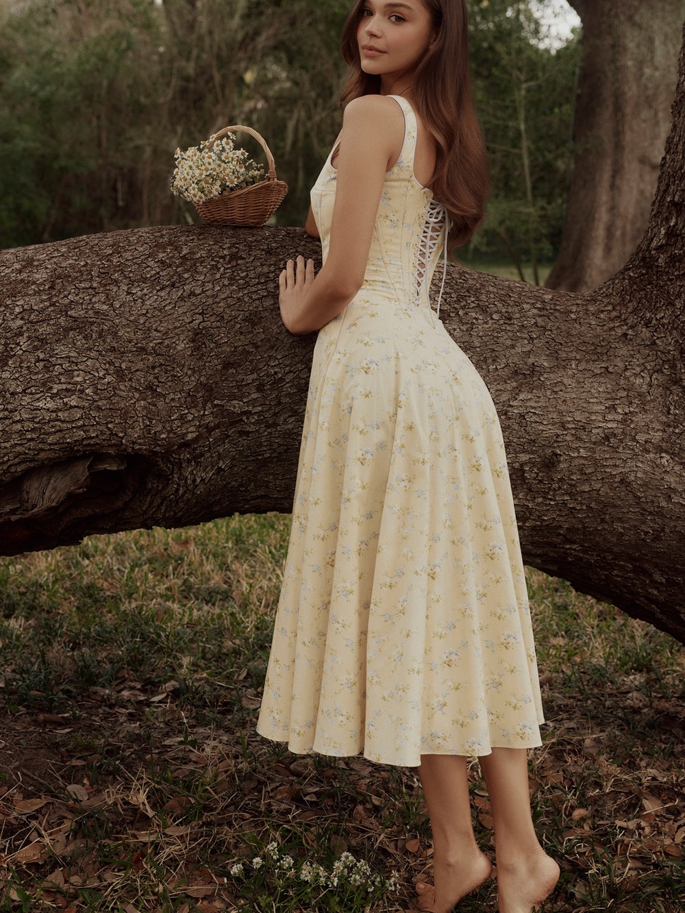 House of CB JAIME
Lemon Floral Print Cotton Lace Up Midi Sundress🍋 - Picture 8 of 10